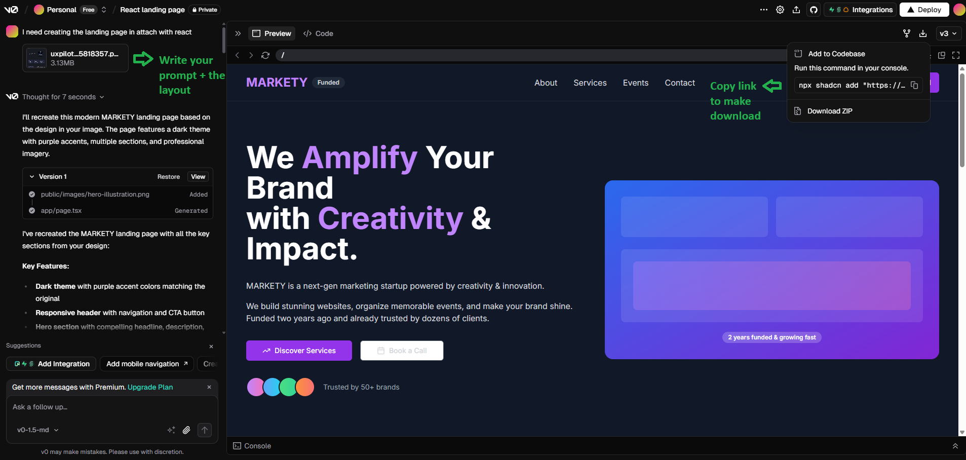 v0.dev Example